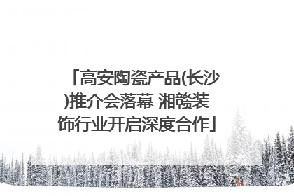 高安陶瓷产品(长沙)推介会落幕 湘赣装饰行业开启深度合作
