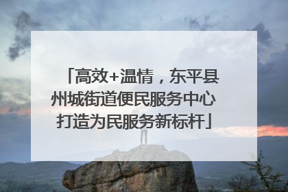 高效+温情，东平县州城街道便民服务中心打造为民服务新标杆