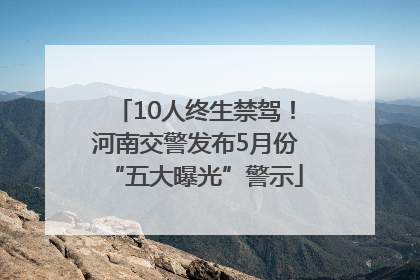 10人终生禁驾！河南交警发布5月份“五大曝光”警示