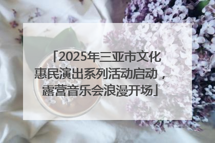 2025年三亚市文化惠民演出系列活动启动，露营音乐会浪漫开场