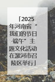2025年河南省“我们的节日·端午”主题文化活动在漯河市召陵区举行