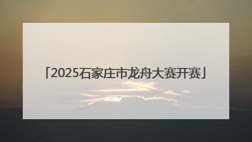 2025石家庄市龙舟大赛开赛