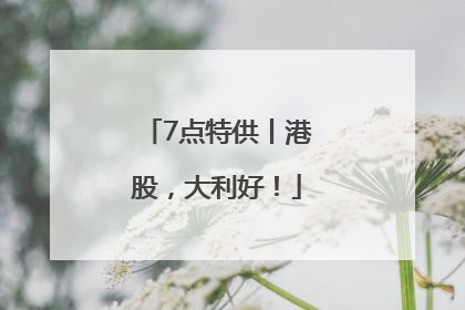 7点特供丨港股，大利好！