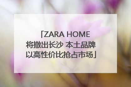 ZARA HOME将撤出长沙 本土品牌以高性价比抢占市场